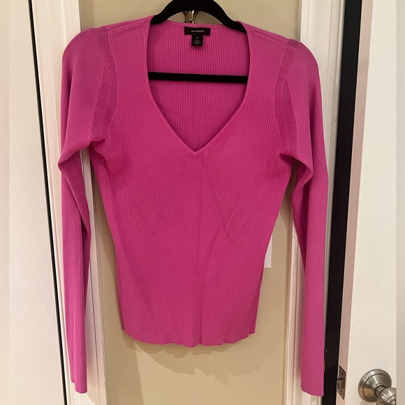 NWOT Halogen Ribbed V-Neck Sweater - Picture 2 of 5